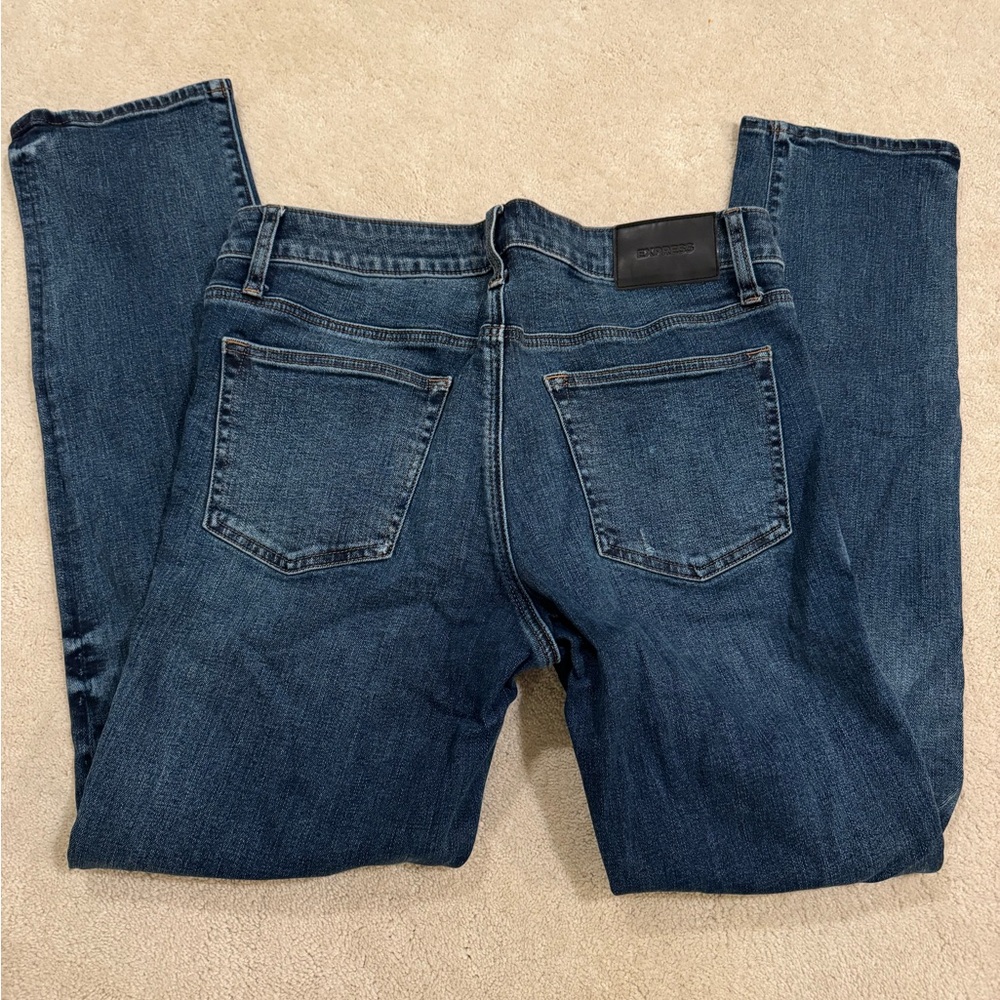 Express Dark Blue Men's Straight Jeans